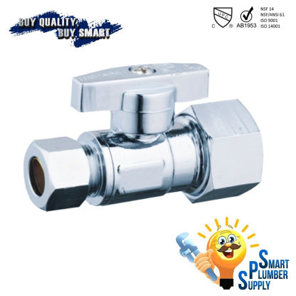 Picture of 1/4 Turn Compression Straight Stop Valves w/ABS Straight Handle