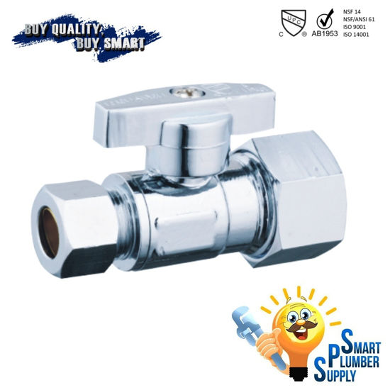 Picture of 1/4 Turn Compression Straight Stop Valves w/ABS Straight Handle