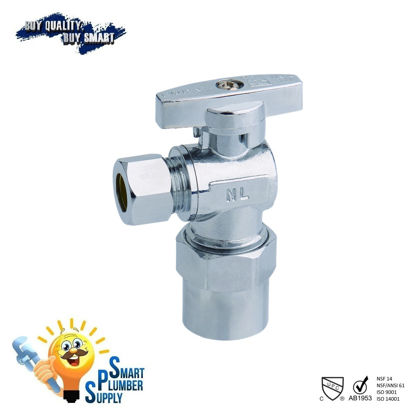 Picture of CPVC 1/4 Turn Angle Stop Valves w/Straight Handle